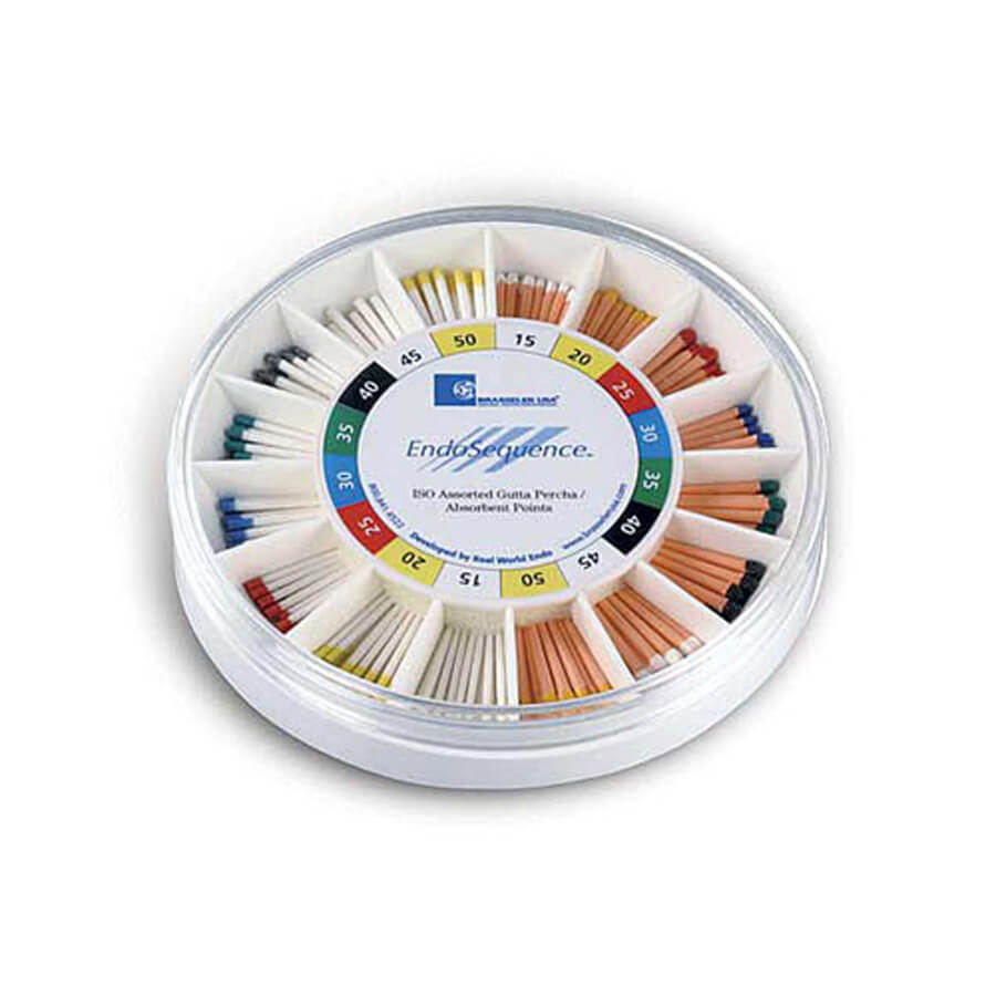 EndoSequence Gutta Percha / Paper Point Assortment Wheel GP/PP 1550 .06 Taper (240 Pieces)