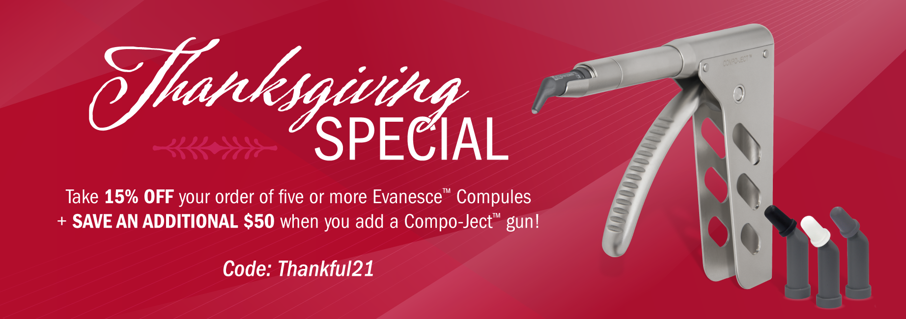 Thanksgiving Special on Evanesce Restorative Material