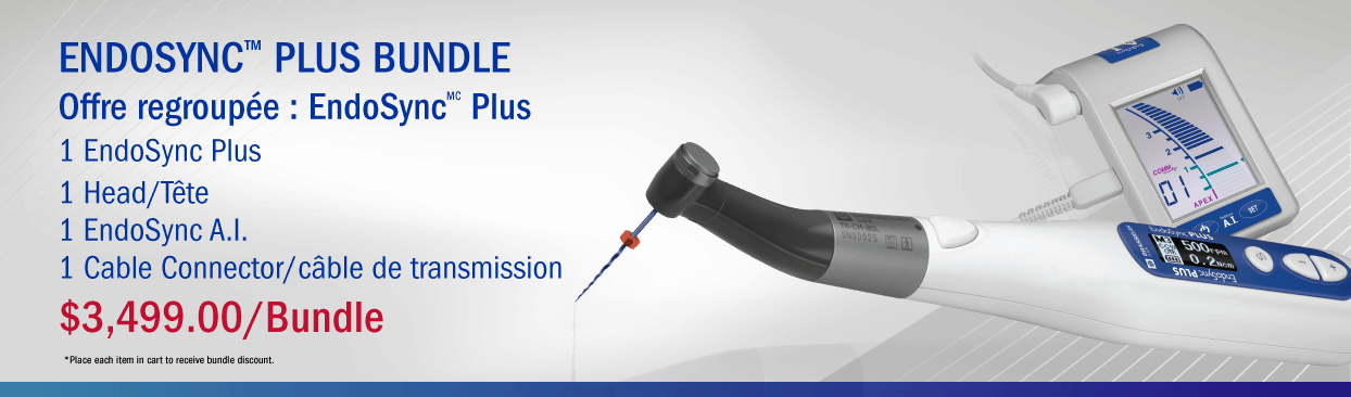EndoSync Complete Set Bundle EndoSync Plus Bundle: 1 EndoSync Plus 1 EndoSync Head 1 EndoSync A.I. Locator 1 Cable Connector $3,499.00/Bundle