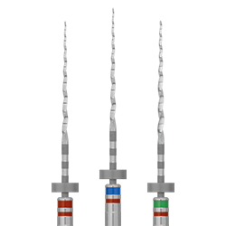 Three EndoSequence Rotary Files on a light blue background